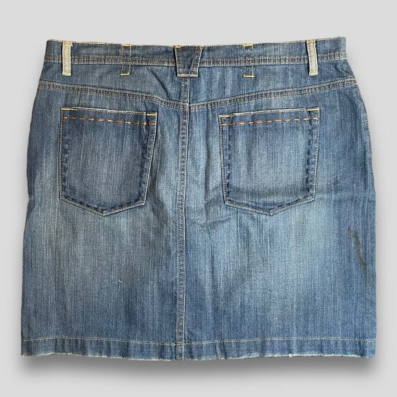 VINTAGE AXCESS BOHO EMBROIDERED WESTERN BOHEMIAN MINI SKIRT BLUE 14 - Picture 2 of 9